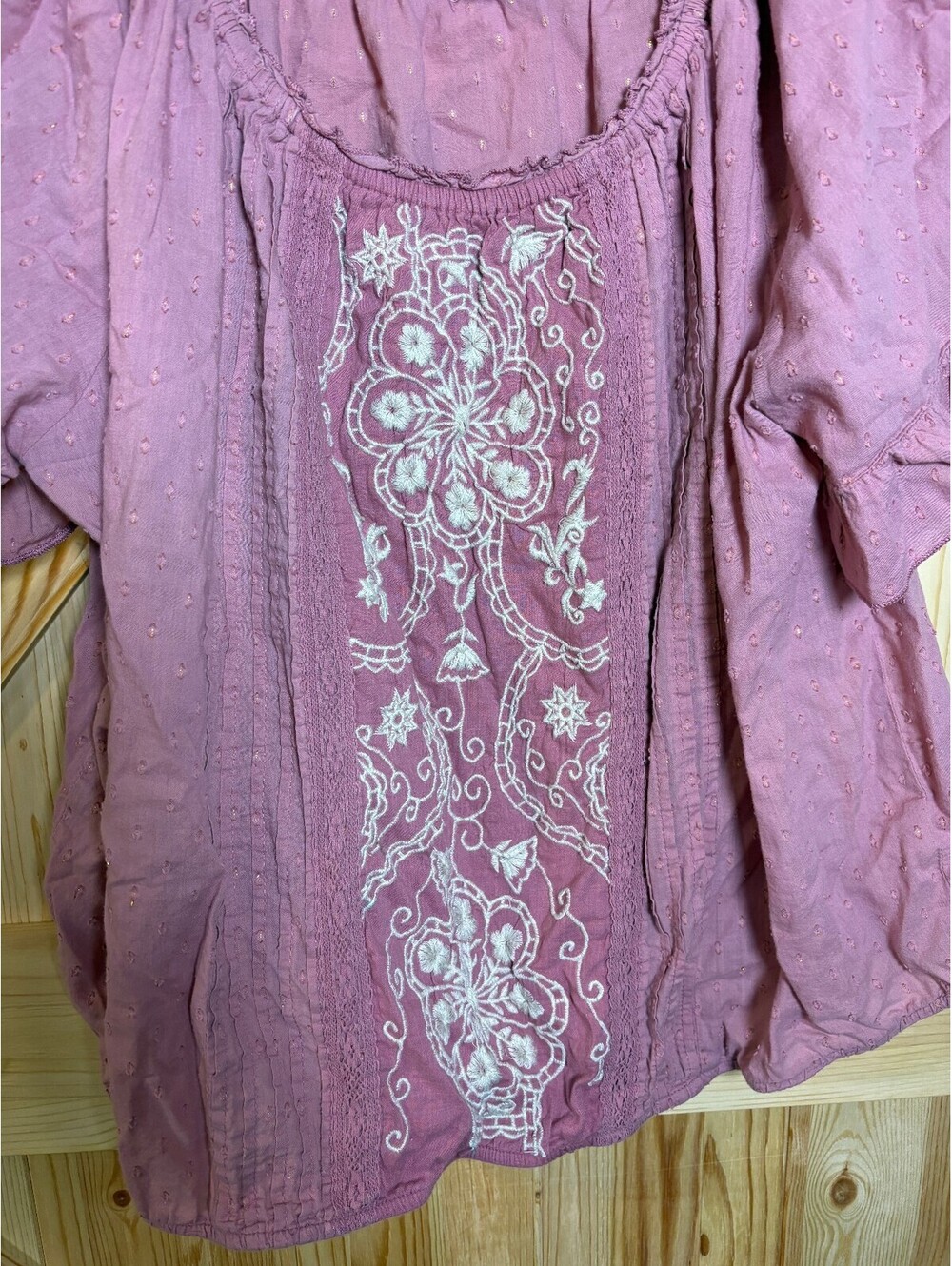 Maurices Mauve Embroidered Bohemian Style Blouse Size 2X - Picture 2 of 10
